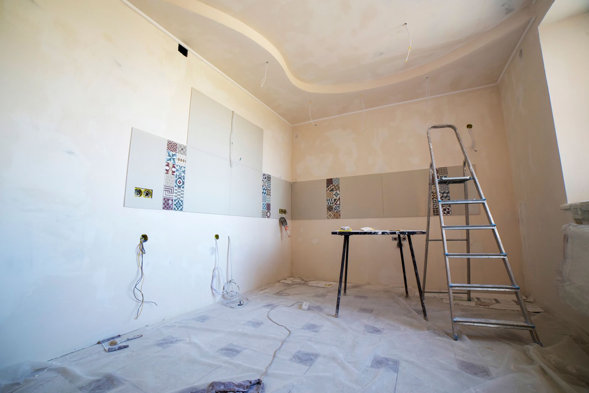 A newly remodeled modern kitchen interior