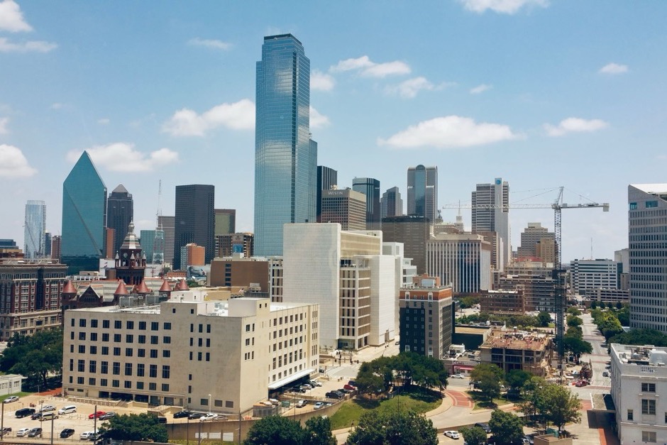 Downtown Dallas skyline on a clear day